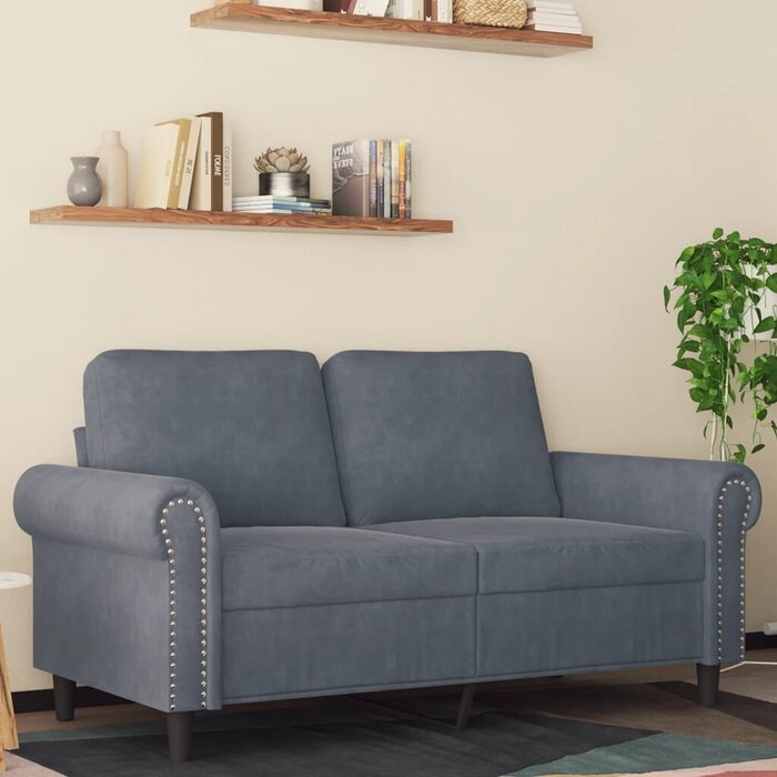 Vidaxl Canapé 2 places en velours gris 120 cm - Jusqu'à -35% sur l'outlet