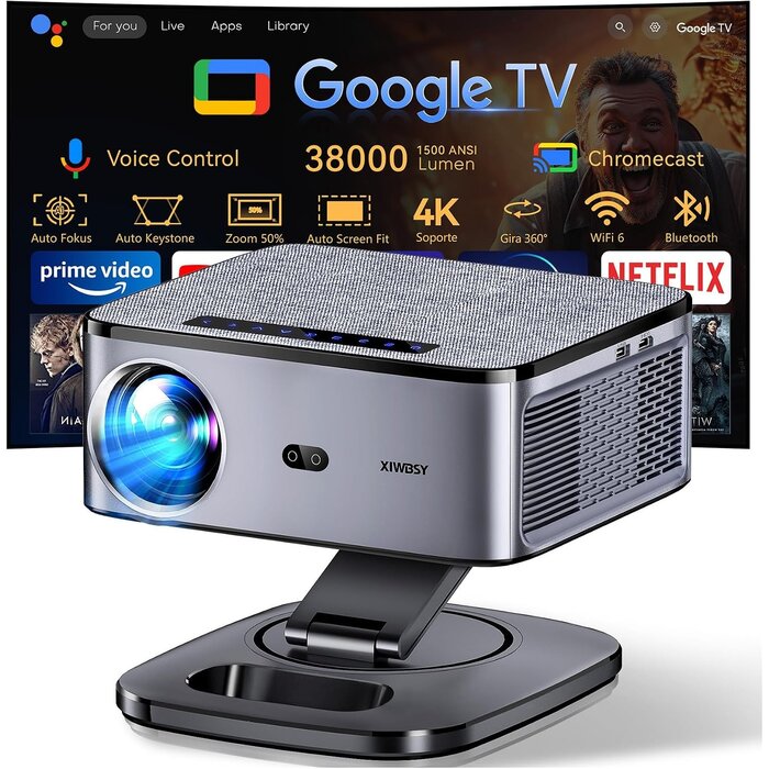 Projecteur Smart Home Cinéma 4K avec Google TV - Jusqu'à -35%