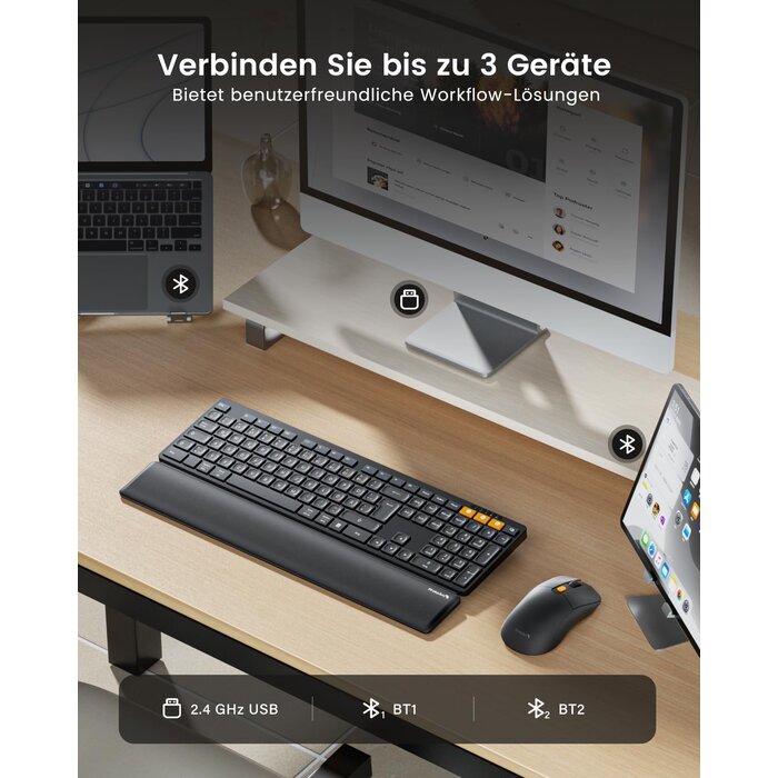 Ensemble clavier souris ergonomique sans fil - Jusqu'à 32% de remise