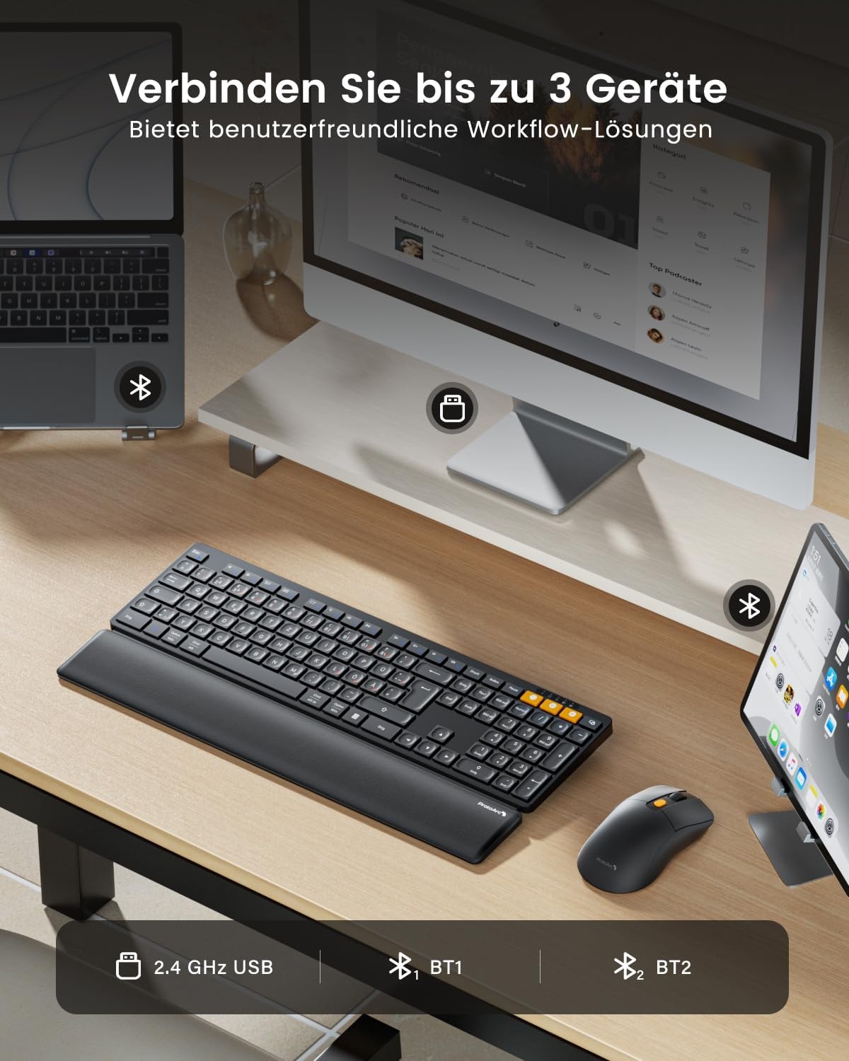 Ensemble clavier souris ergonomique sans fil - Jusqu'à 32% de remise
