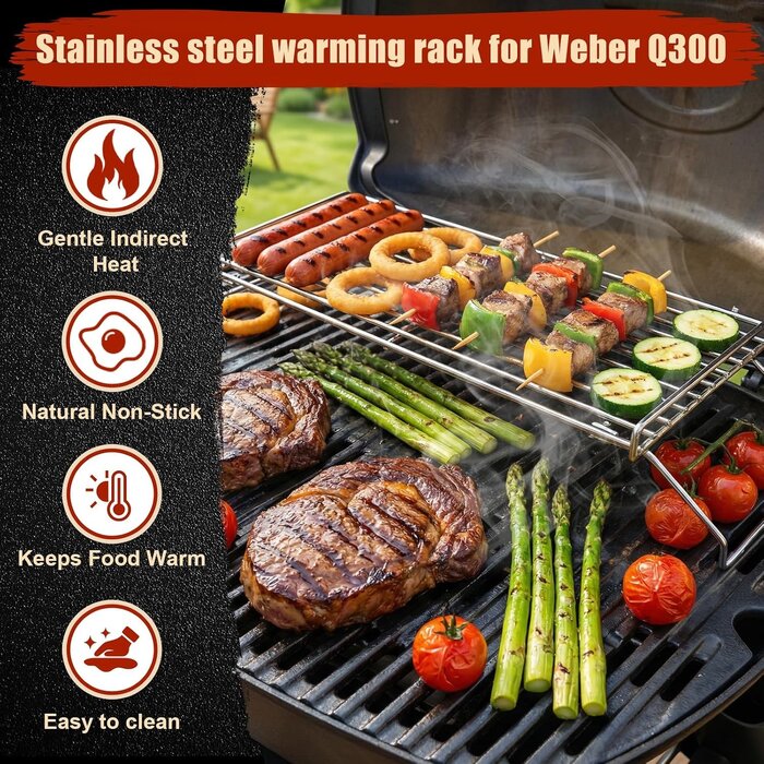 Grille de maintien au chaud pour barbecue - Acier inoxydable - Jusqu'à 32%