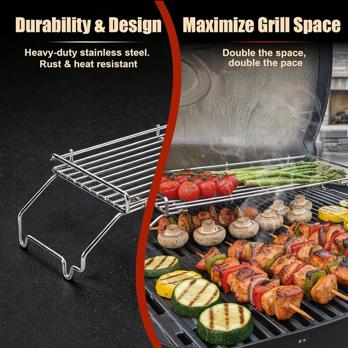 Grille de maintien au chaud pour barbecue - Acier inoxydable - Jusqu'à 32%