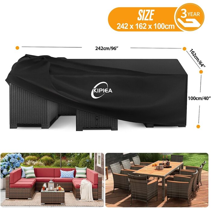 Housse de protection meubles de jardin 242x162x100cm - Jusqu'à -33%