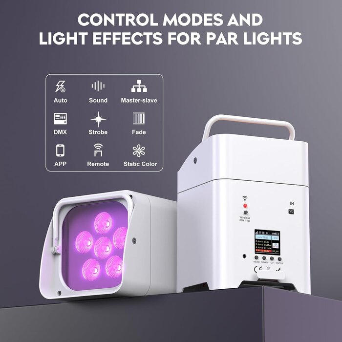 Set 4 Projecteurs LED Uplight RGBWA+UV - Jusqu'à 35% de remise