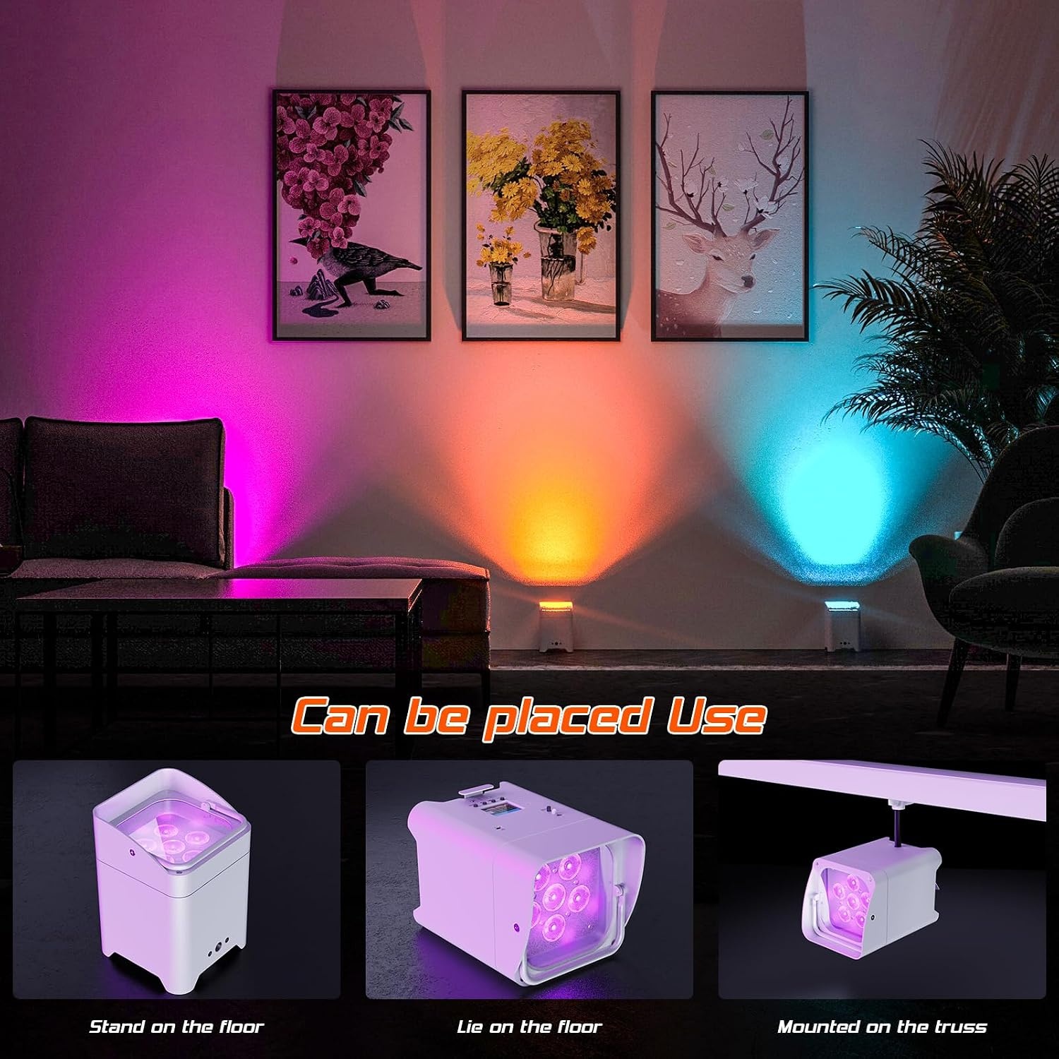 Set 4 Projecteurs LED Uplight RGBWA+UV - Jusqu'à 35% de remise