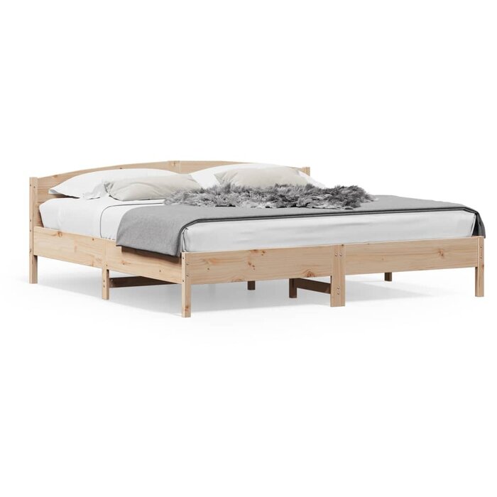 Vidaxl Cadre de lit en pin massif 200x200 cm avec tête de lit - Jusqu'à -34%