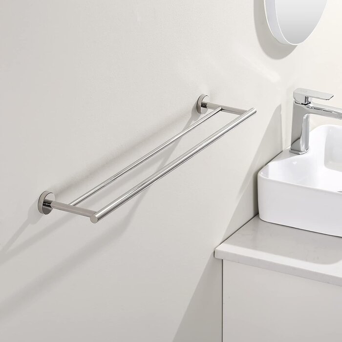 Porte-serviettes double en inox 75 cm - Jusqu'à -28% sur l'outlet