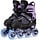 Rollers enfants ajustables - Roues lumineuses - Noir/Violet - Jusqu'à -28%