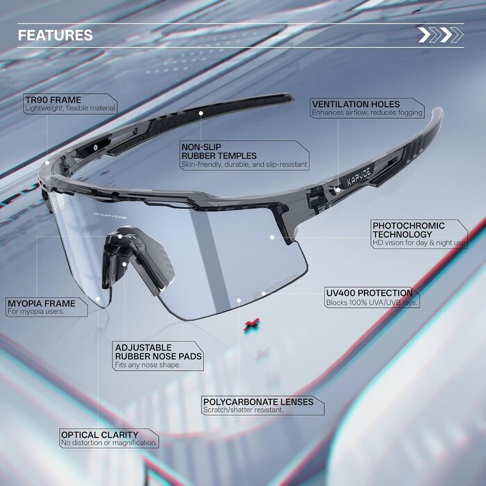 Lunettes de sport photochromiques UV400 - Jusqu'à 28% de remise