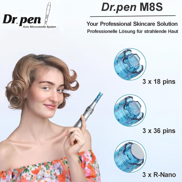 Stylo de Microneedling sans fil avec 9 cartouches - Jusqu'à 29% de réduction