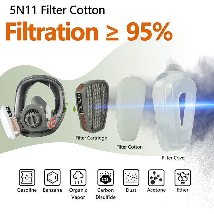 Masque à Gaz Complet avec Filtre 40mm - Protection Totale - Jusqu'à -29%
