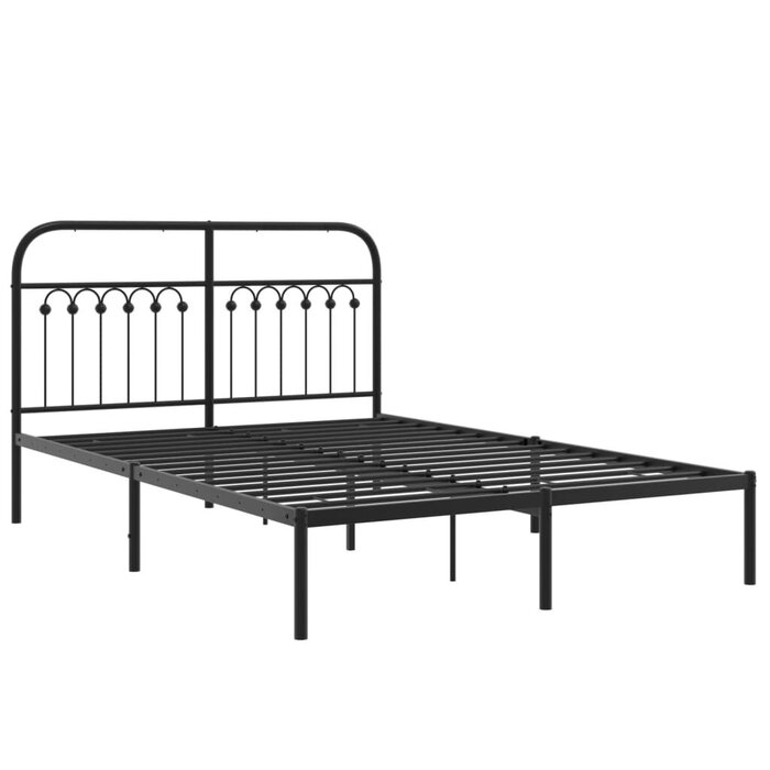 Cadre de lit en acier noir 135x190 cm - Jusqu'à 34% de réduction