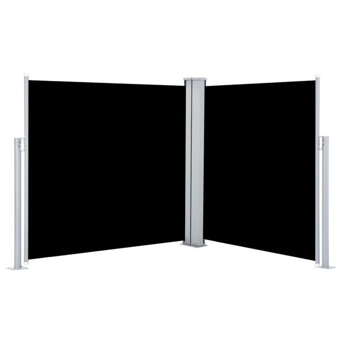 Paravent rétractable double 120 x 600 cm - Noir - Jusqu'à 34% de remise