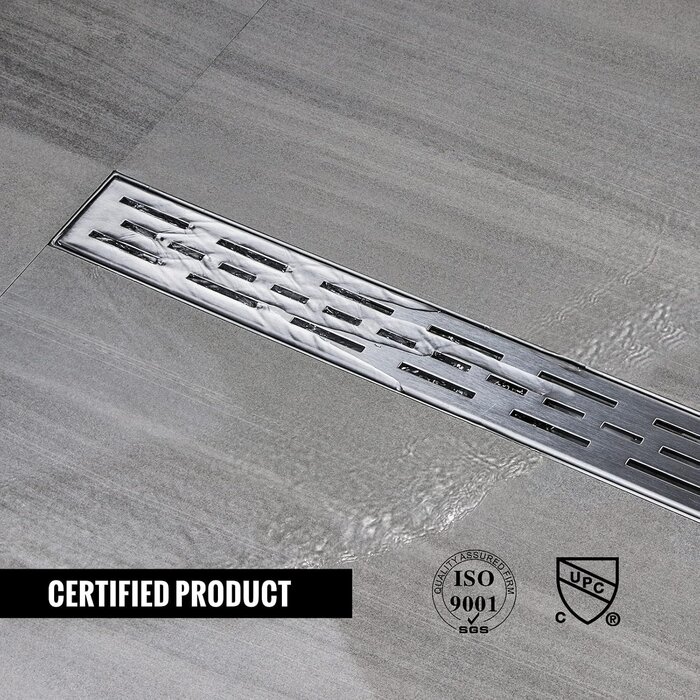 Caniveau de douche extra plat 110 cm en inox - Jusqu'à -34%