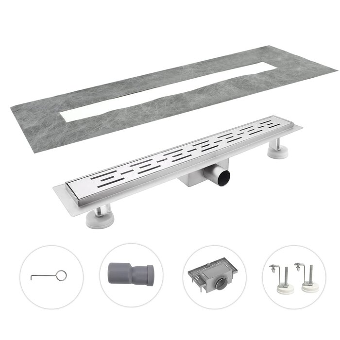 Caniveau de douche inox 110 cm extra-plat - Jusqu'à 34 % de remise