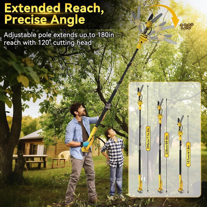Élagueuse 2-en-1 sur perche 2,5m - Compatible 20V - Jusqu'à -34%