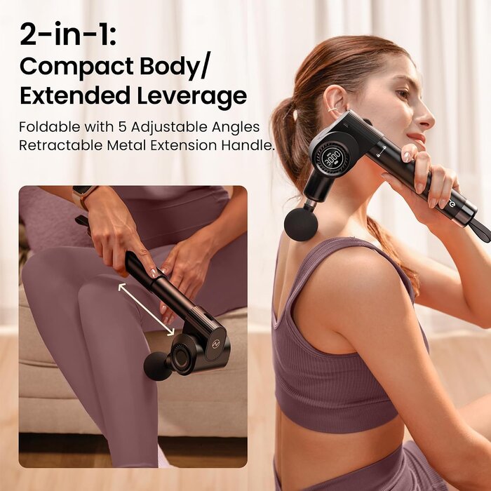 Pistolet de massage pliable et télescopique : -28% sur votre récupération