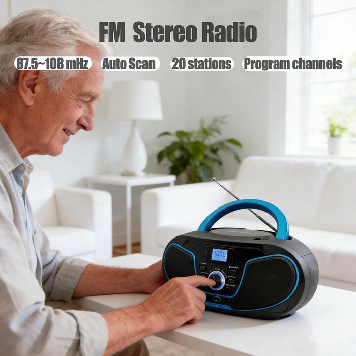 Boombox Portable Bluetooth Radio FM & Lecteur CD - Jusqu'à 34% de remise