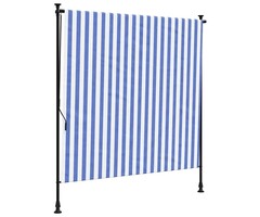 Vidaxl Store enrouleur extérieur 150x270 cm - Bleu/Blanc - Jusqu'à -55%
