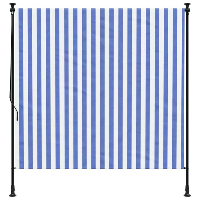 Store enrouleur extérieur 150x270 cm bleu/blanc - Jusqu'à 34% de remise