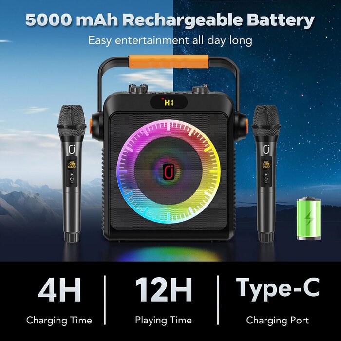 Système Karaoké Portable avec Micros - Jusqu'à 30% de remise