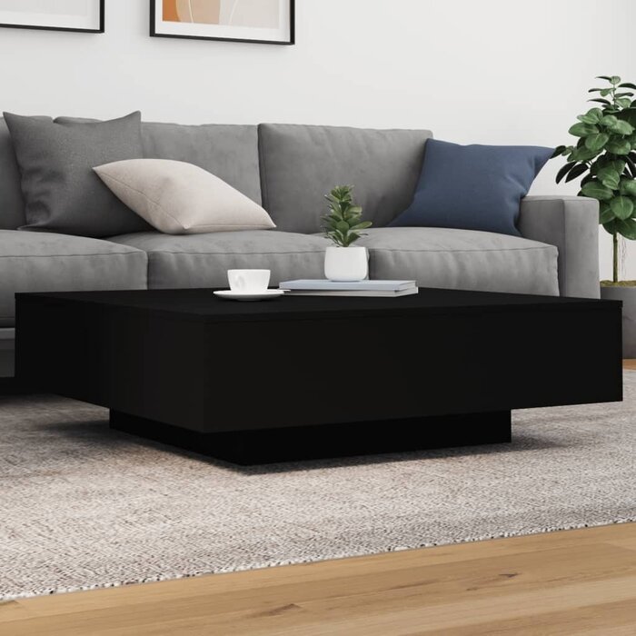 Vidaxl Table basse moderne avec LED - 100x100 cm - Noir - Jusqu'à -34%