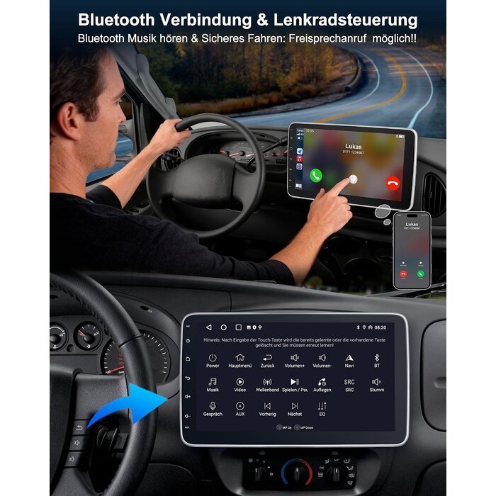 Autoradio 1 DIN Android 14 avec écran 10,1" - Jusqu'à 30% de réduction
