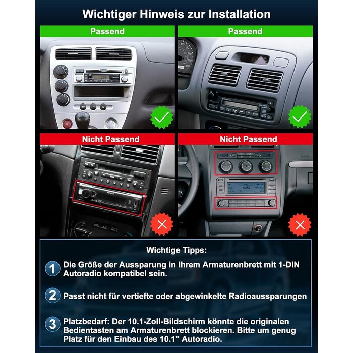 Autoradio 1 DIN Android 14 avec écran 10,1" - Jusqu'à 30% de réduction