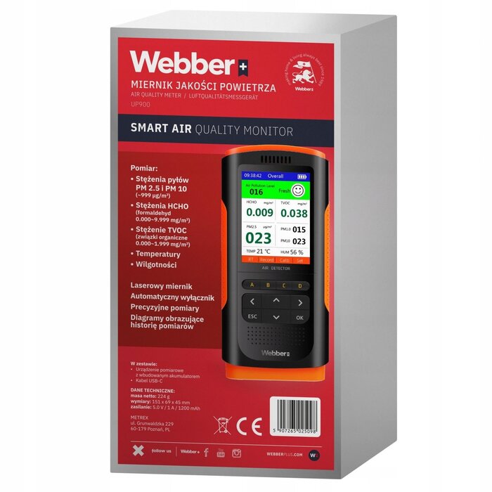 Viking Choice Détecteur de qualité de l'air UP900 - Mesure PM2.5 & TVOC - Jusqu'à -34%
