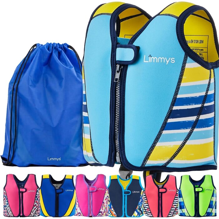Gilet de natation enfant ajustable - Néoprène Azur - Jusqu'à -44%