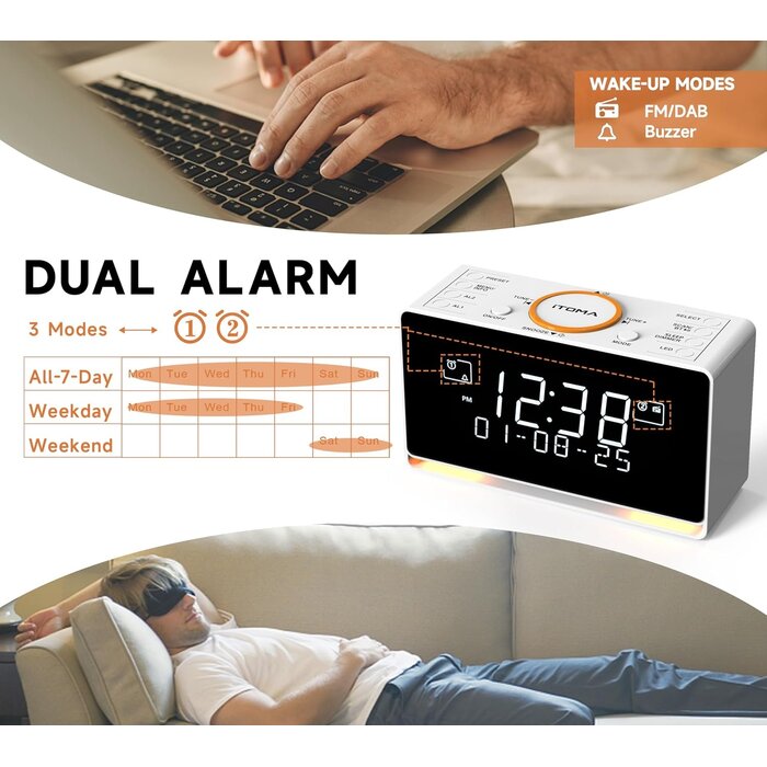 Radio-réveil DAB+/FM Bluetooth avec veilleuse - Jusqu'à 29% de réduction