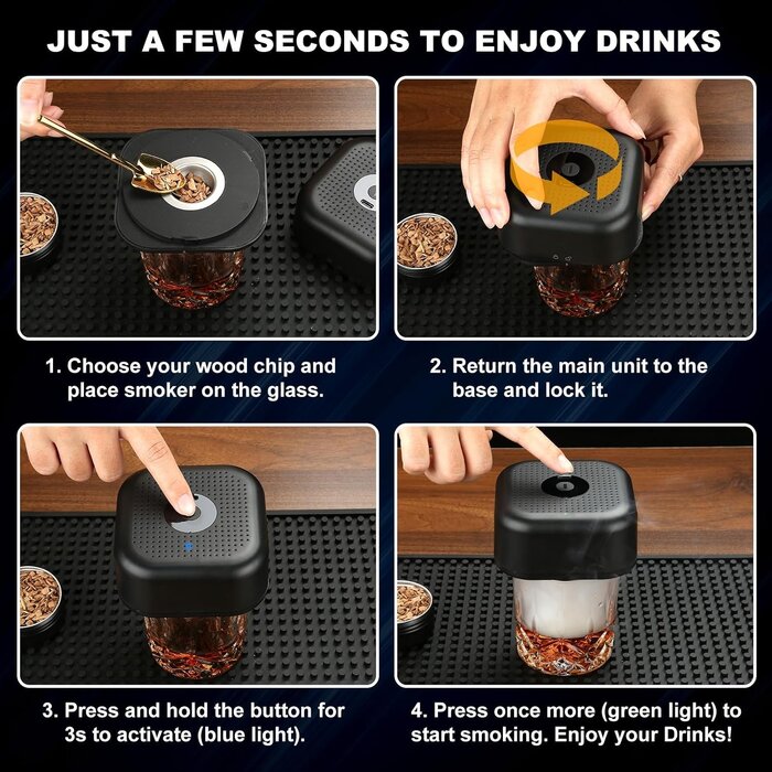 Kit fumoir électrique pour cocktails et whisky - Jusqu'à 28% de remise