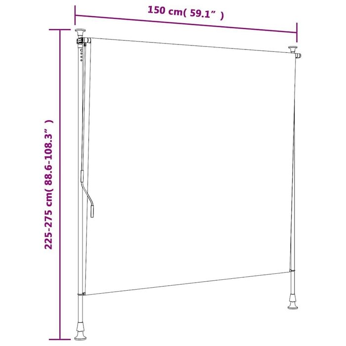 Vidaxl Store Enrouleur Extérieur 150x270 cm - Orange et Blanc - Jusqu'à -66%