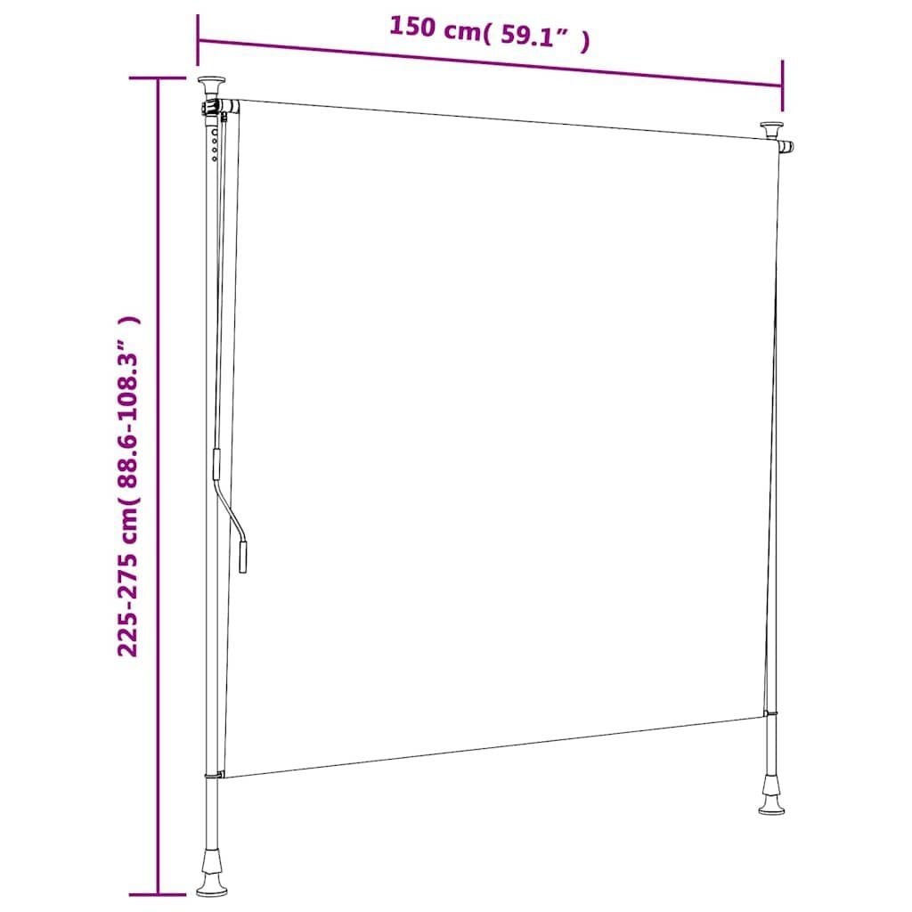 Vidaxl Store Enrouleur Extérieur 150x270 cm - Orange et Blanc - Jusqu'à -66%