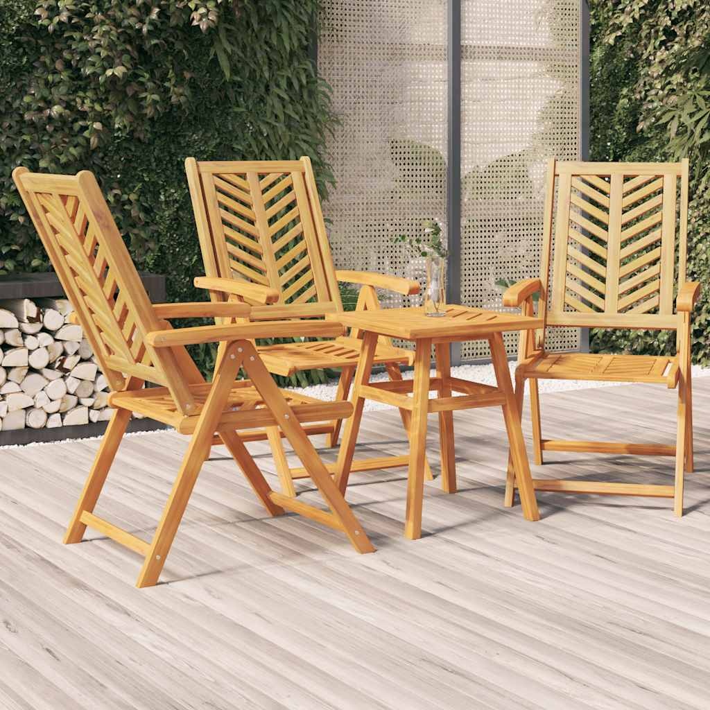 Vidaxl Lot de 3 chaises de jardin en acacia massif - Réglables - Jusqu'à -35%
