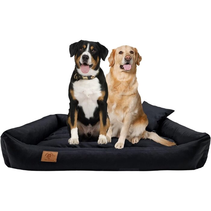 Lit pour chien XXL similicuir noir 120x90cm - Jusqu'à 34% de remise