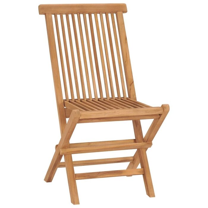 Vidaxl Lot de 4 chaises de jardin pliantes en teck - Jusqu'à -35%