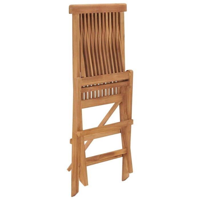 Vidaxl Lot de 4 chaises de jardin pliantes en teck - Jusqu'à -35%