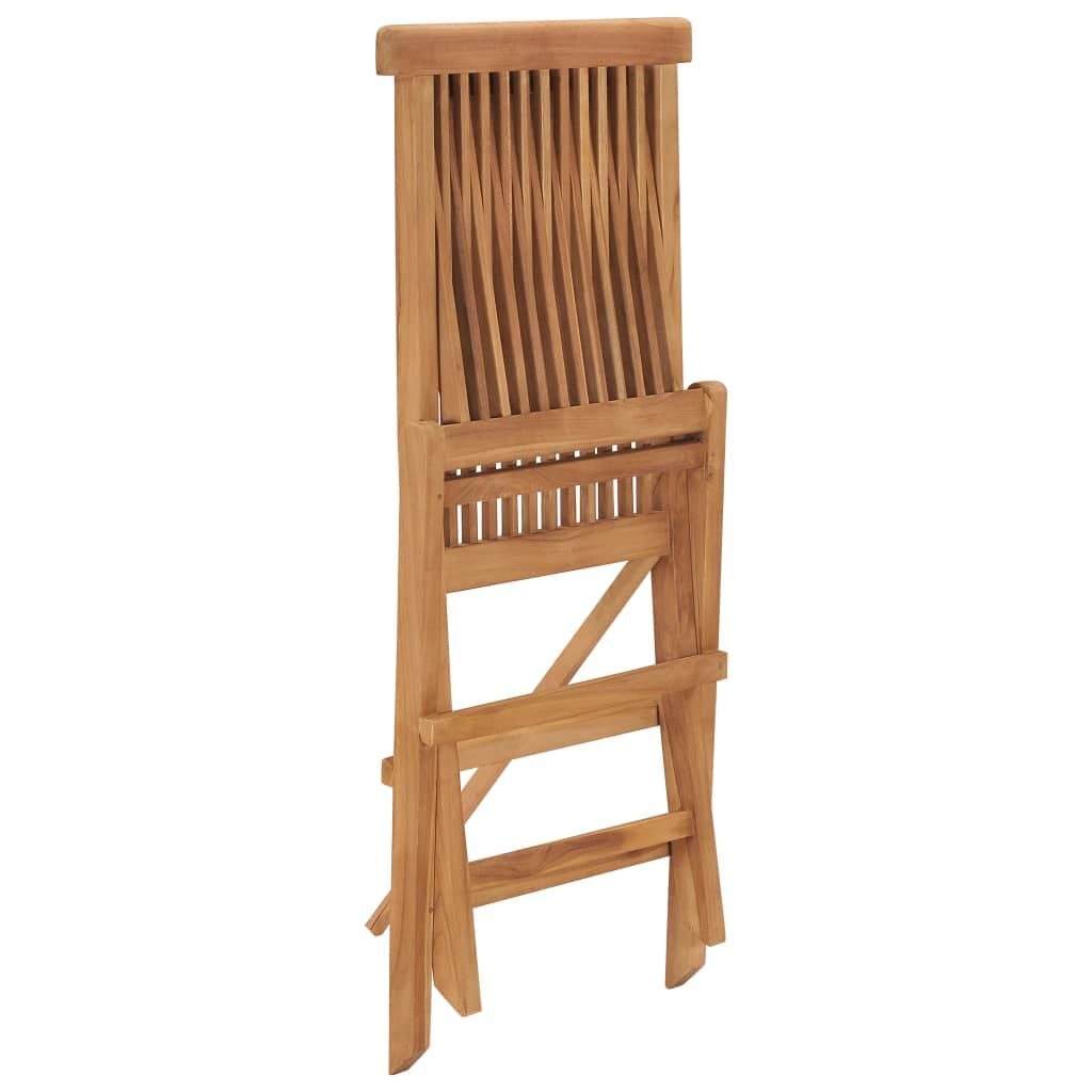 Vidaxl Lot de 4 chaises de jardin pliantes en teck - Jusqu'à -35%