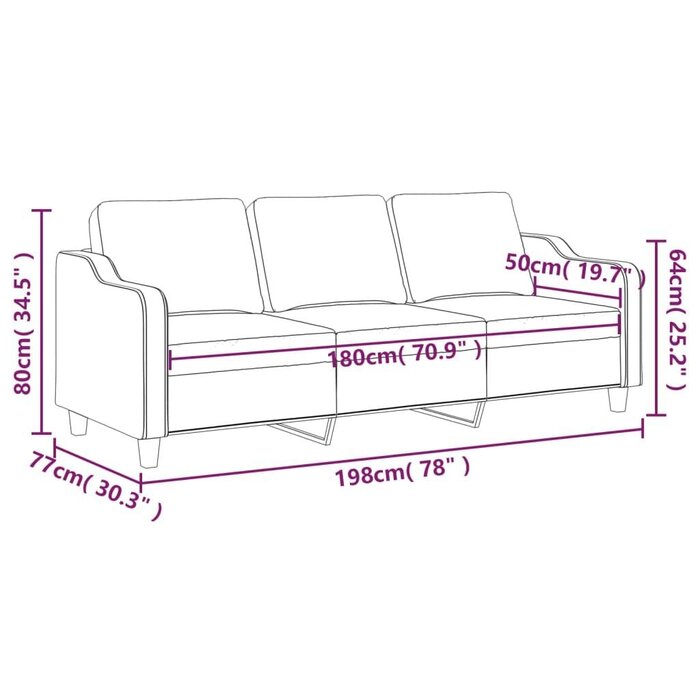 Vidaxl Canapé 3 places 180 cm gris foncé - Jusqu'à -35% en outlet