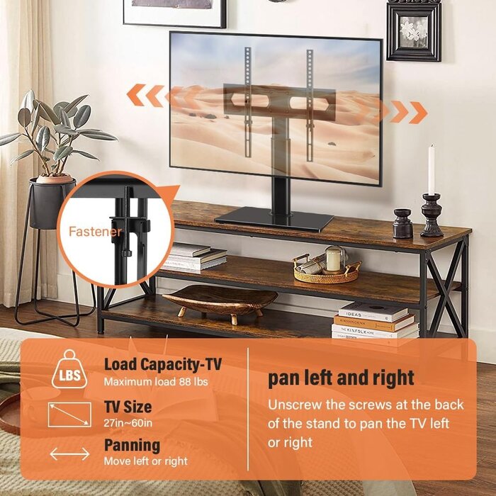 Support TV de Table Universel Orientable (27-65") - Jusqu'à -32% Outlet