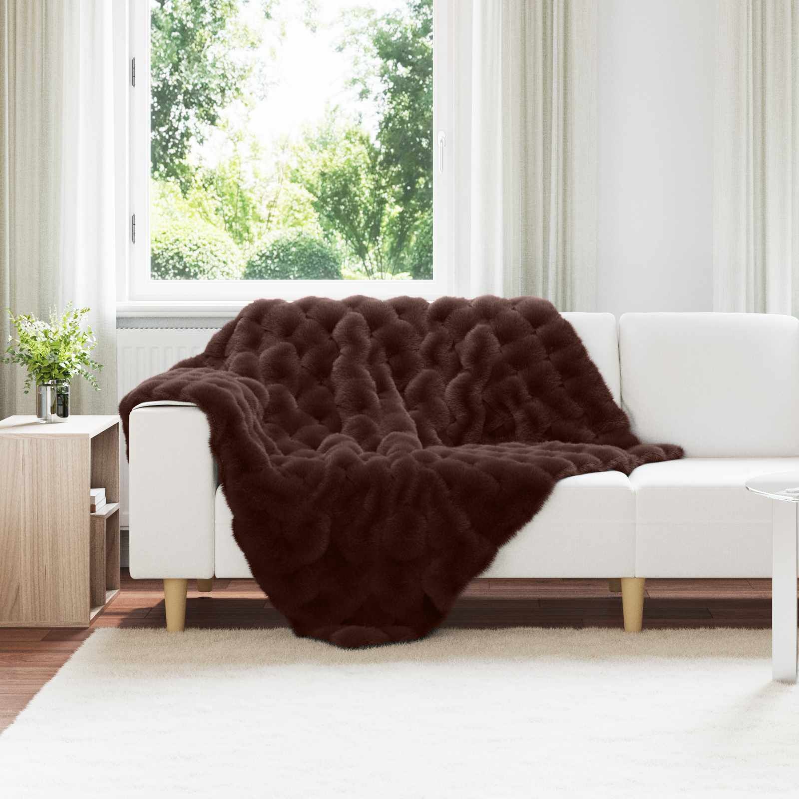 Vidaxl Plaid imitation fourrure camel 130x150cm - Jusqu'à -33% sur l'outlet