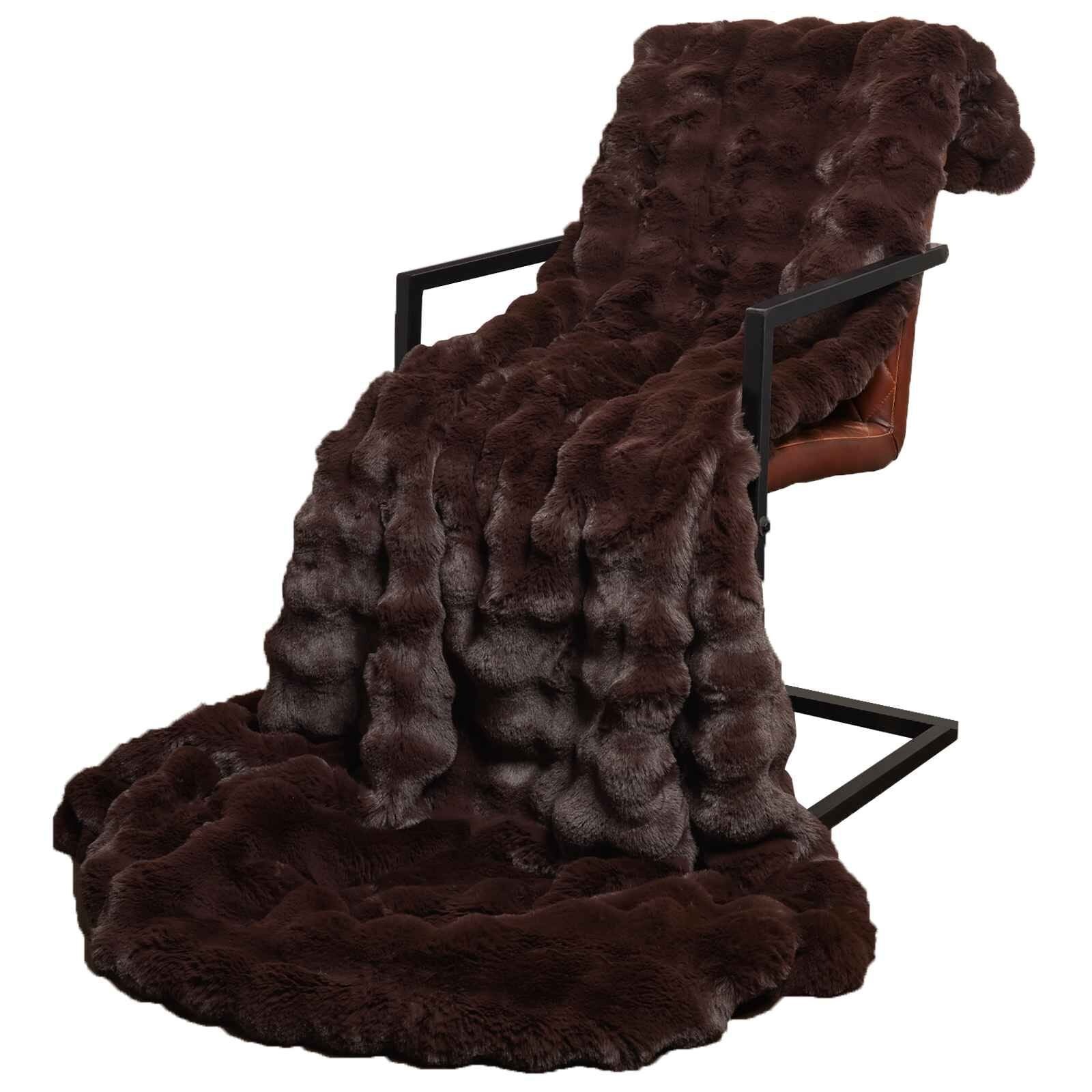 Vidaxl Plaid imitation fourrure camel 130x150cm - Jusqu'à -33% sur l'outlet