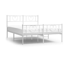 Vidaxl Cadre de lit métal blanc 120x190cm - Jusqu'à 60% de réduction