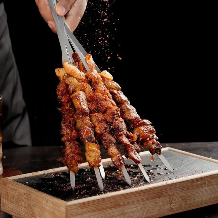 Kit 6 brochettes rotatives barbecue - Acier inox - Jusqu'à -33% sur l'outlet