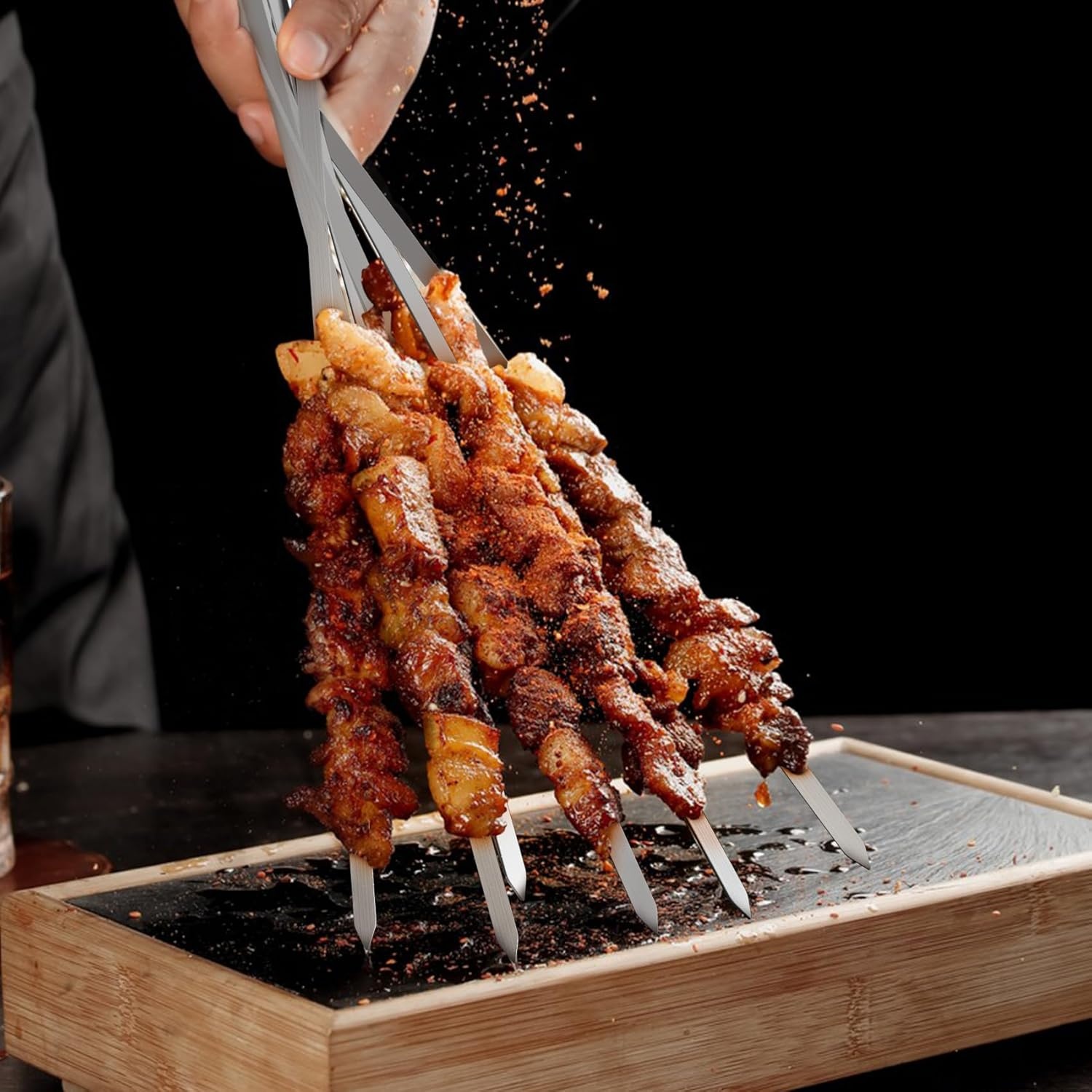 Kit 6 brochettes rotatives barbecue - Acier inox - Jusqu'à -33% sur l'outlet