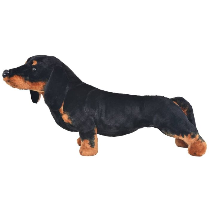 Vidaxl Chien en peluche XXL Teckel - Noir - Jusqu'à 33% de remise