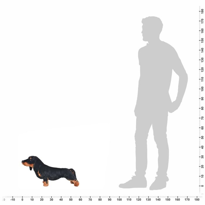 Vidaxl Chien en peluche XXL Teckel - Noir - Jusqu'à 33% de remise