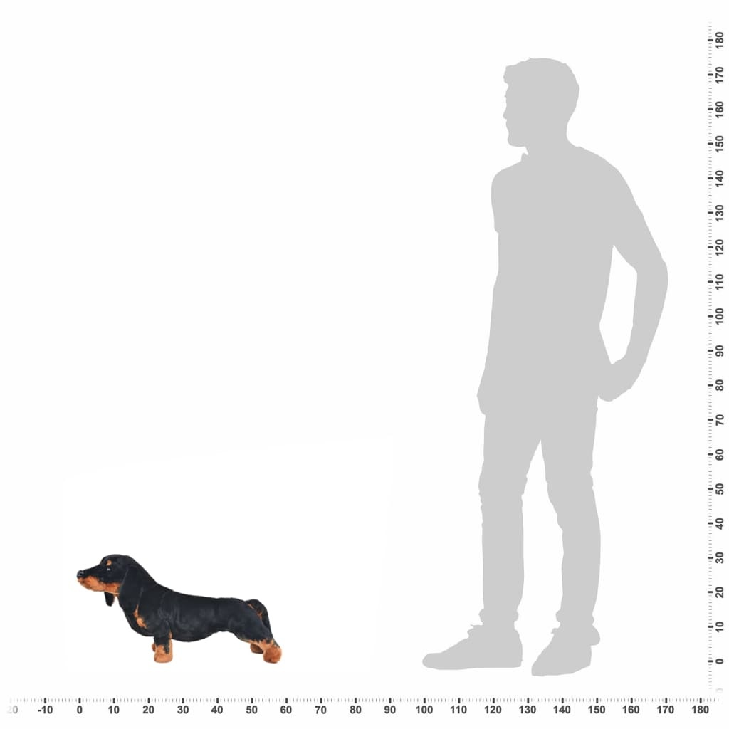 Vidaxl Chien en peluche XXL Teckel - Noir - Jusqu'à 33% de remise