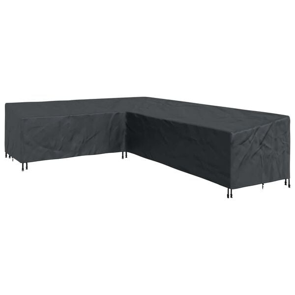 Vidaxl Housse de Protection Salon de Jardin en L 355cm - Noir - Jusqu'à -33%